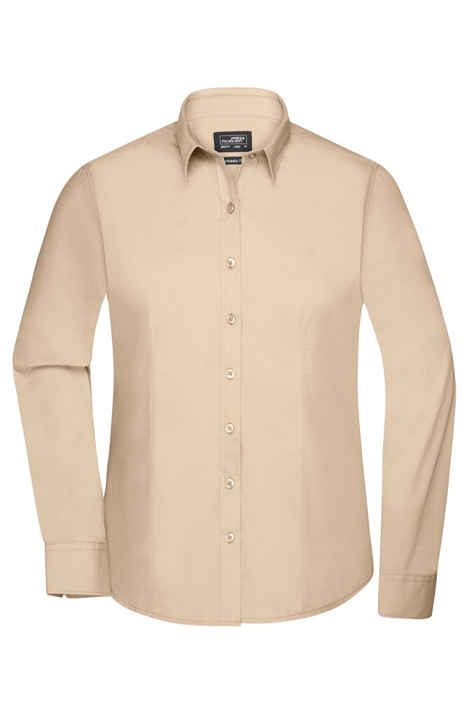 Ladies' Shirt Longsleeve Poplin - Stone (ca. Pantone 7501C)