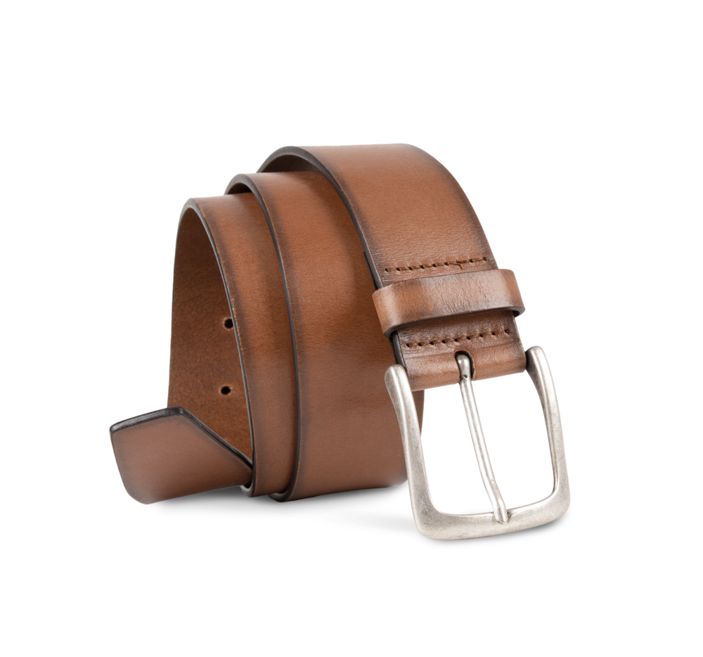 PK821 - Vintage-Ledergürtel für Herren - Dark Cognac