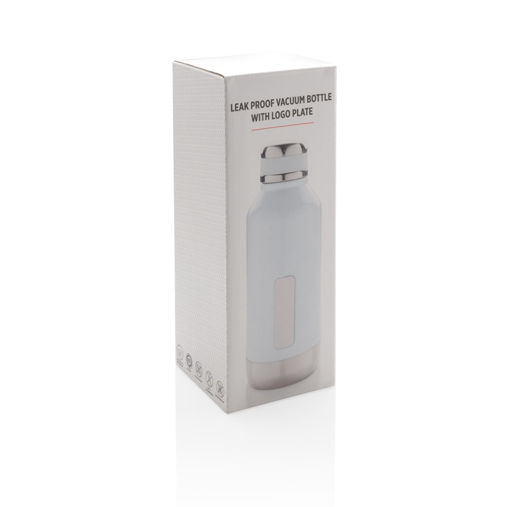 Auslaufsichere Vakuumflasche mit Logoplatte Auslaufsichere Vakuumflasche mit Logoplatte