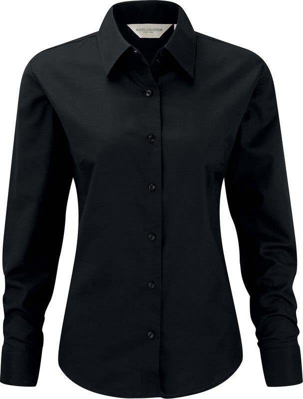 Russell Ladies' Long Sleeve Easy Care Oxford Shirt - Schwarz