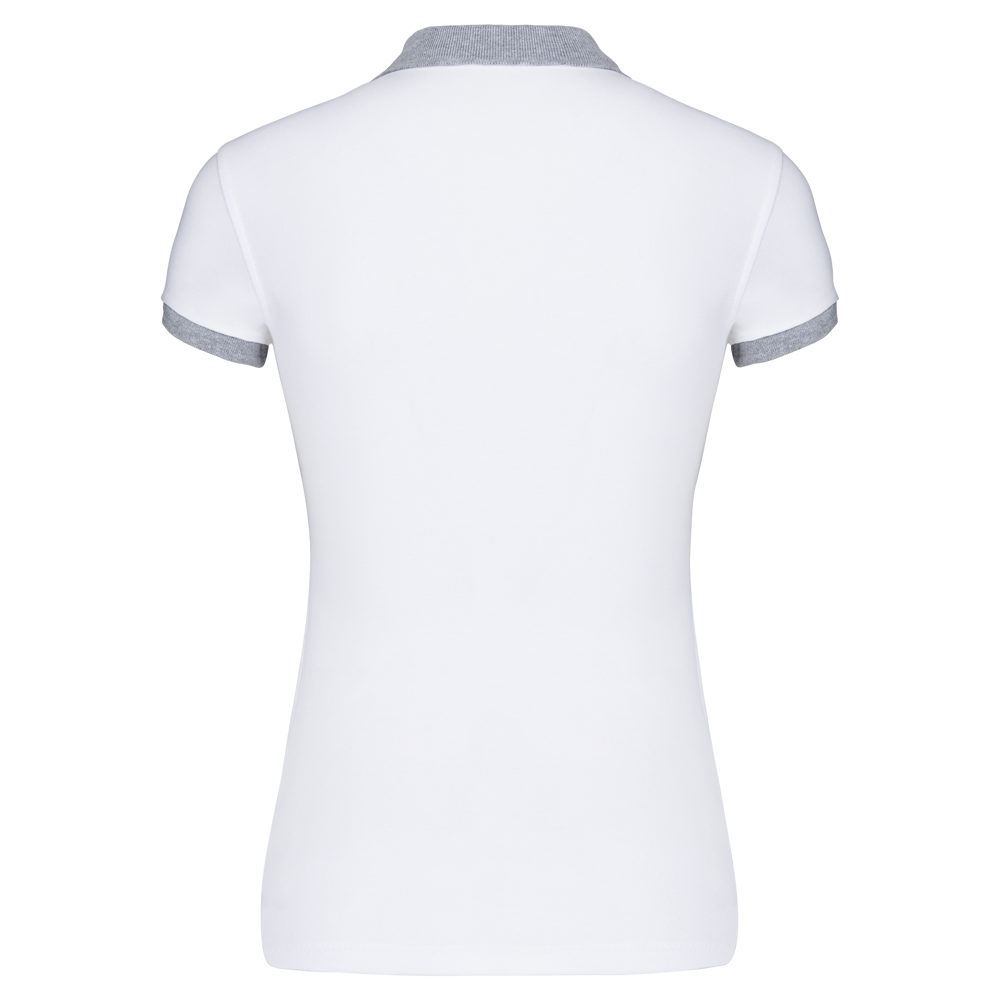 K259 - Zweifarbiges Piqué-Polohemd für Damen