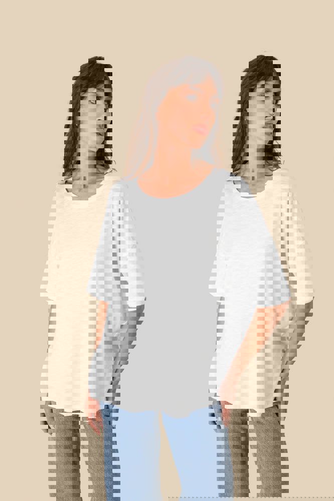 SP304 - Umweltfreundliches Damen-Slub-Oversize-T-Shirt mit überschnittenen Schultern