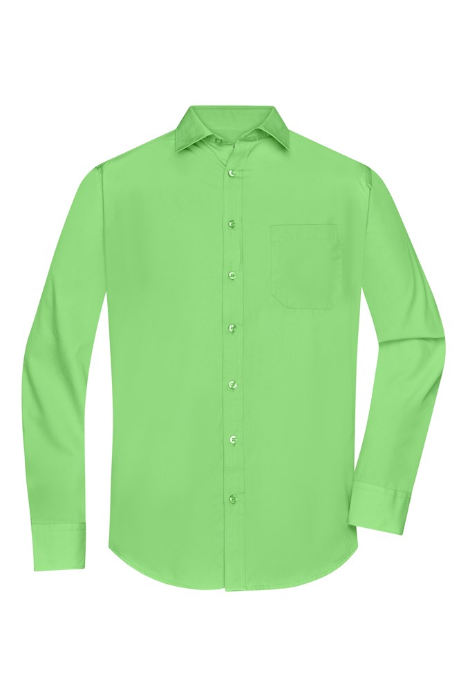 Men's Shirt Longsleeve Poplin - Lime-green (ca. Pantone 360C)