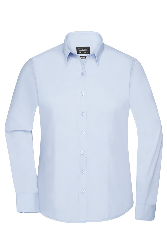 Ladies' Shirt Longsleeve Poplin - Light-blue (ca. Pantone 649C)
