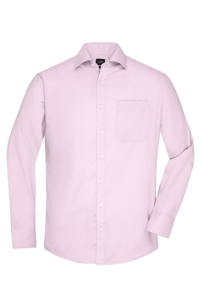 Men's Shirt Longsleeve Micro-Twill - Light-pink (ca. Pantone 196C)