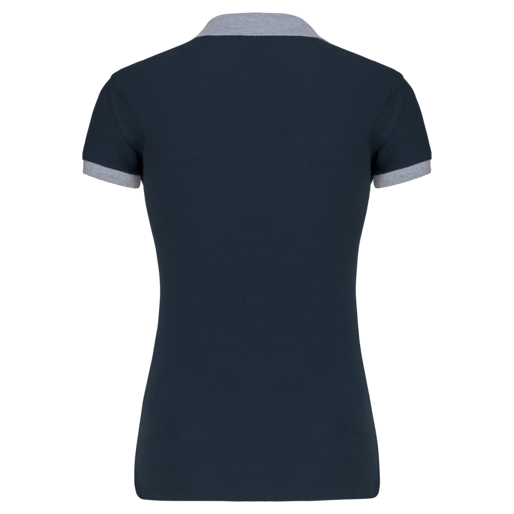 K259 - Zweifarbiges Piqué-Polohemd für Damen