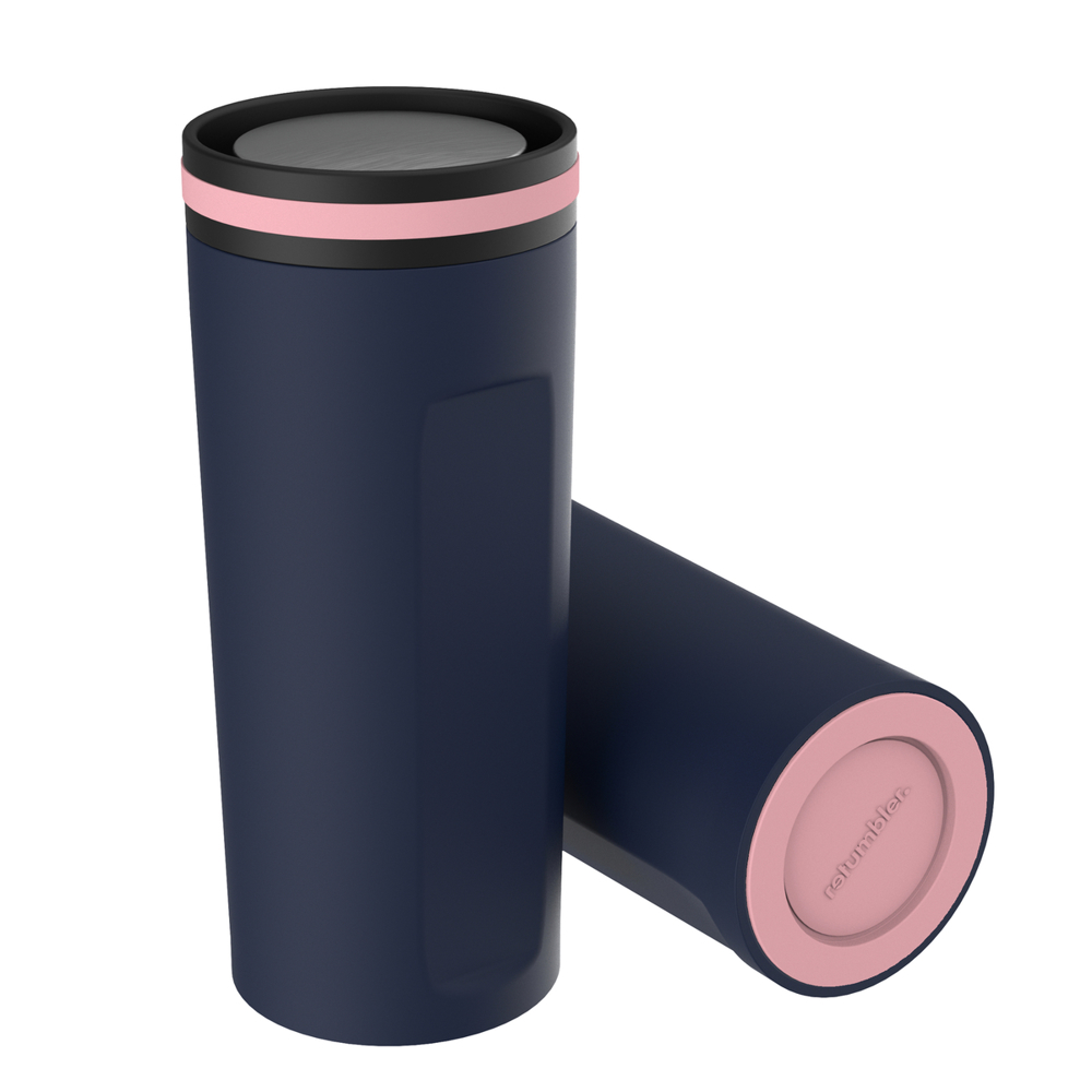 Thermobecher RETUMBLER-mySTEELONE - hellmagenta, rose, weiß, marineblau, schwarz, silber