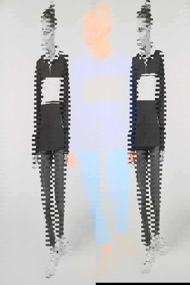 PA429 - Rugby-Polohemd mit langen Ärmeln