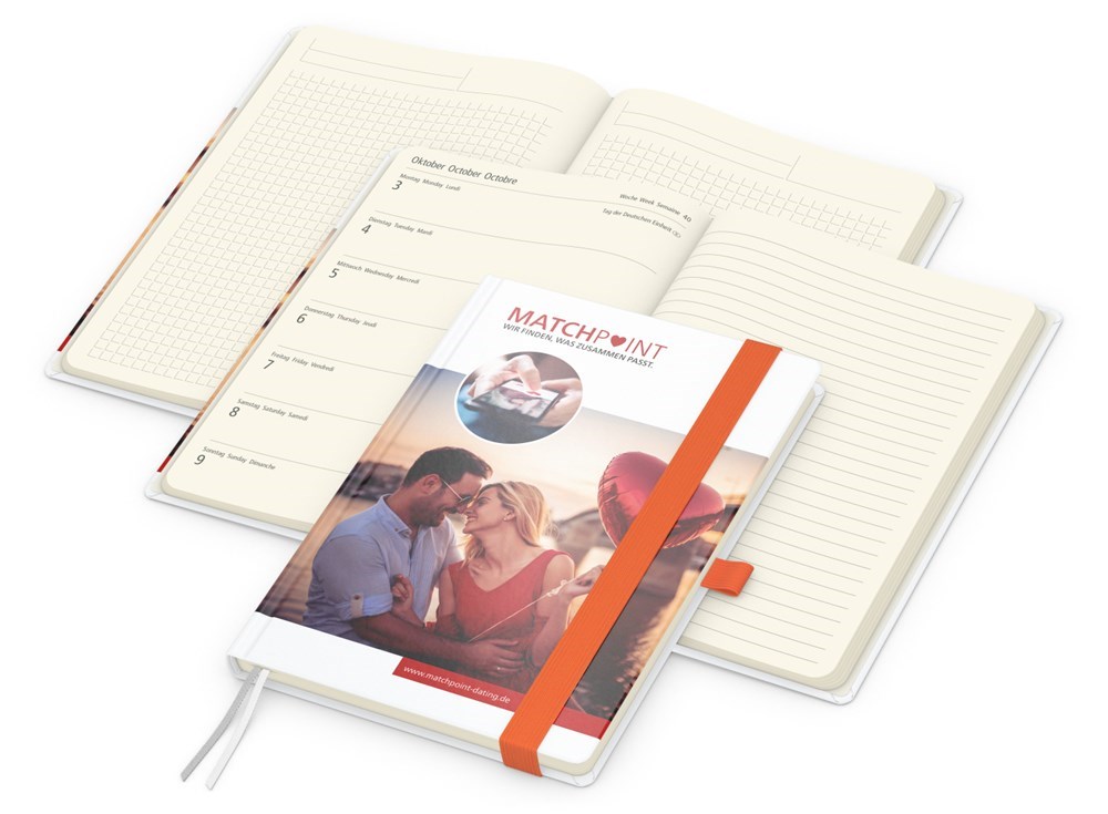 Wochenplaner Match-Hybrid Creme Bestseller, Cover-Star matt, orange Wochenplaner Match-Hybrid Creme Bestseller, Cover-Star matt, orange
