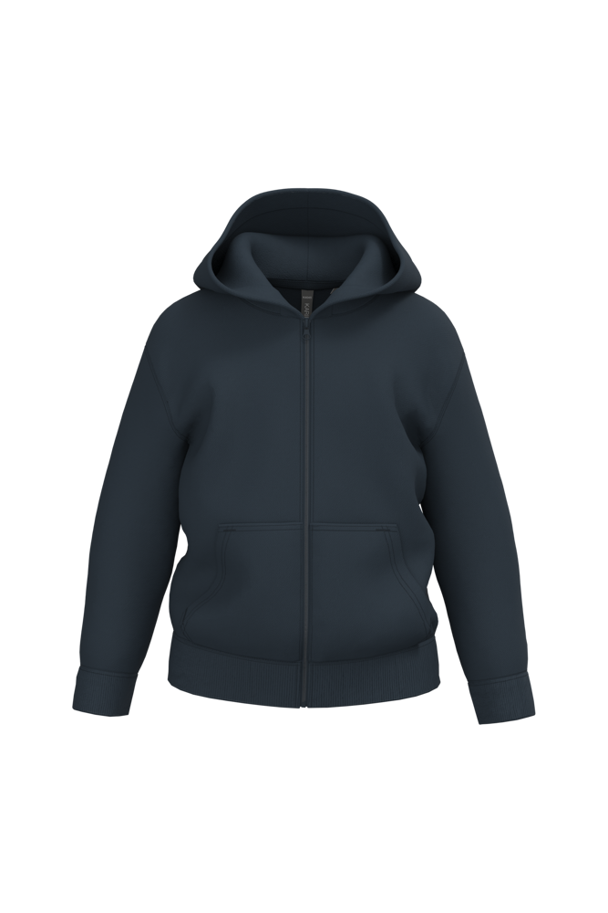 K4045 - Recyceltes Kinder-Kapuzensweatshirt mit Reißverschluss - navy