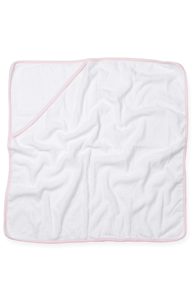 TC36 - Babies' Hooded Towel - White / Pale Pink