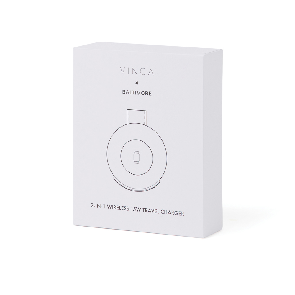 VINGA Baltimore 2-in-1 kabelloser 15W RCS Travel Charger
