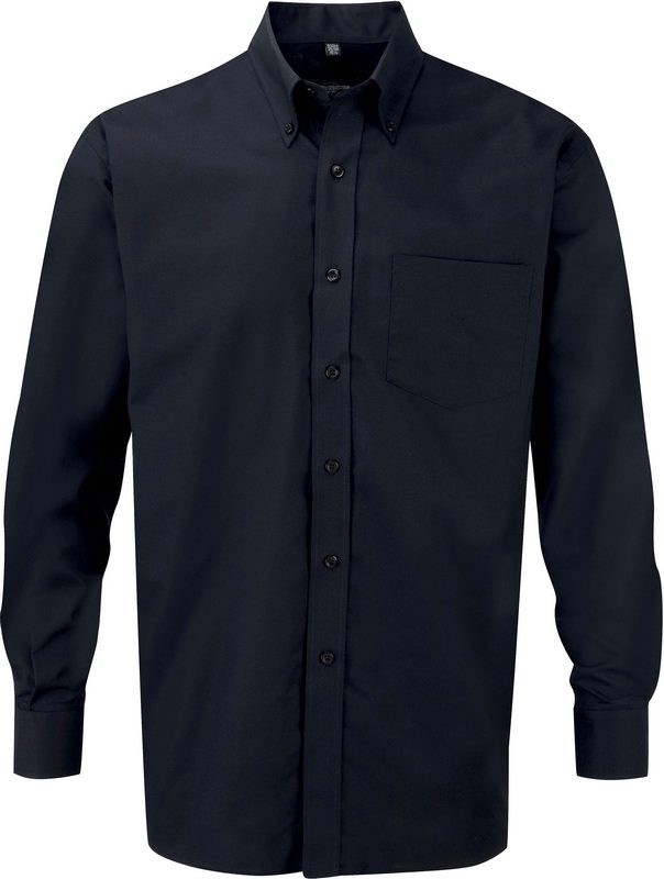 Russell Men's Long Sleeve Easy Care Oxford Shirt - Schwarz