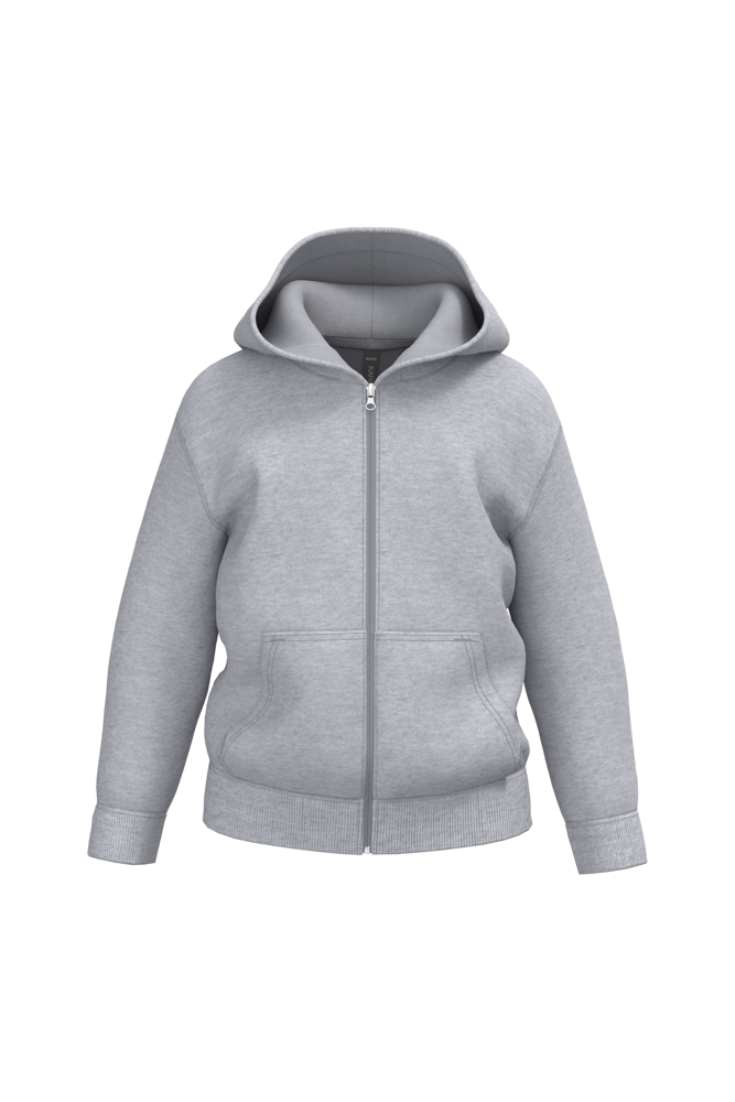 K4045 - Recyceltes Kinder-Kapuzensweatshirt mit Reißverschluss - Oxford Grey