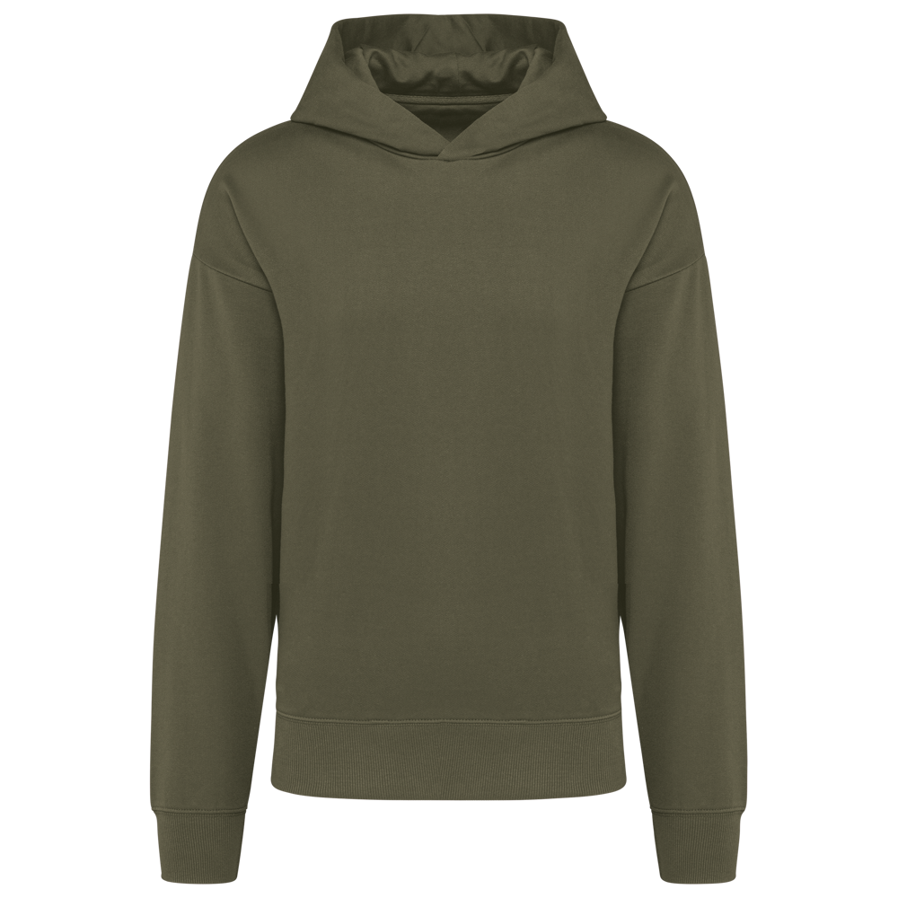 K4018 - Kapuzensweatshirt aus Molton, Oversize, Unisex - Light khaki