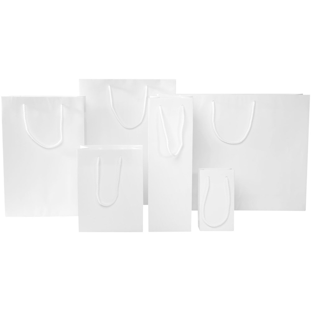 Handgefertigte 170 g/m² Integra-Papiertüte mit Kordelgriffen – klein Handgefertigte 170 g/m² Integra-Papiertüte mit Kordelgriffen – klein