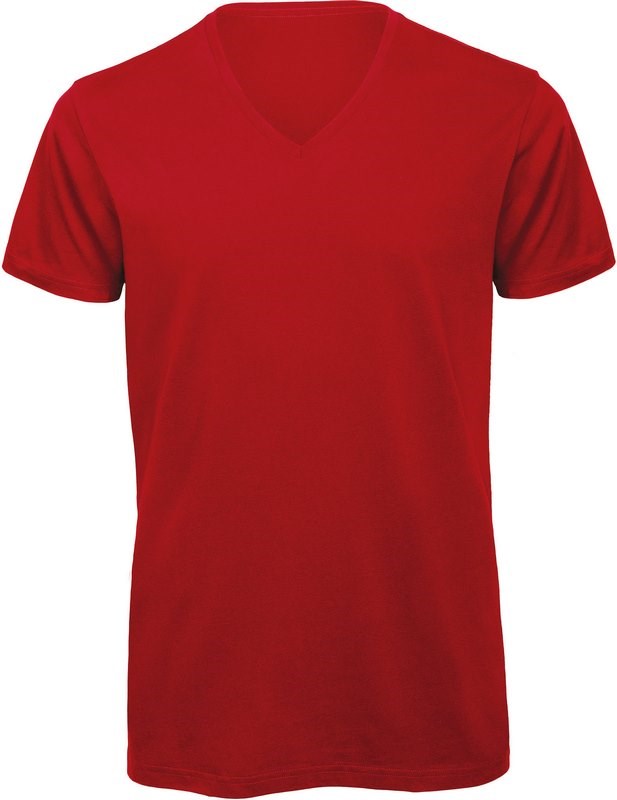 B&C Organic Cotton Inspire V-neck T-shirt - rot