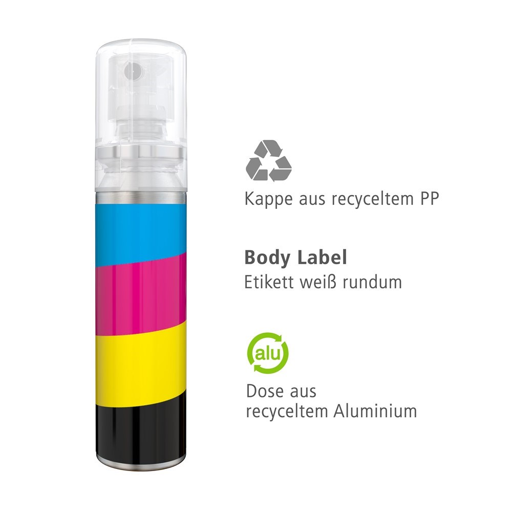 Hände-Desinfektionsspray (DIN EN 1500), 20 ml, Body Label Hände-Desinfektionsspray (DIN EN 1500), 20 ml, Body Label