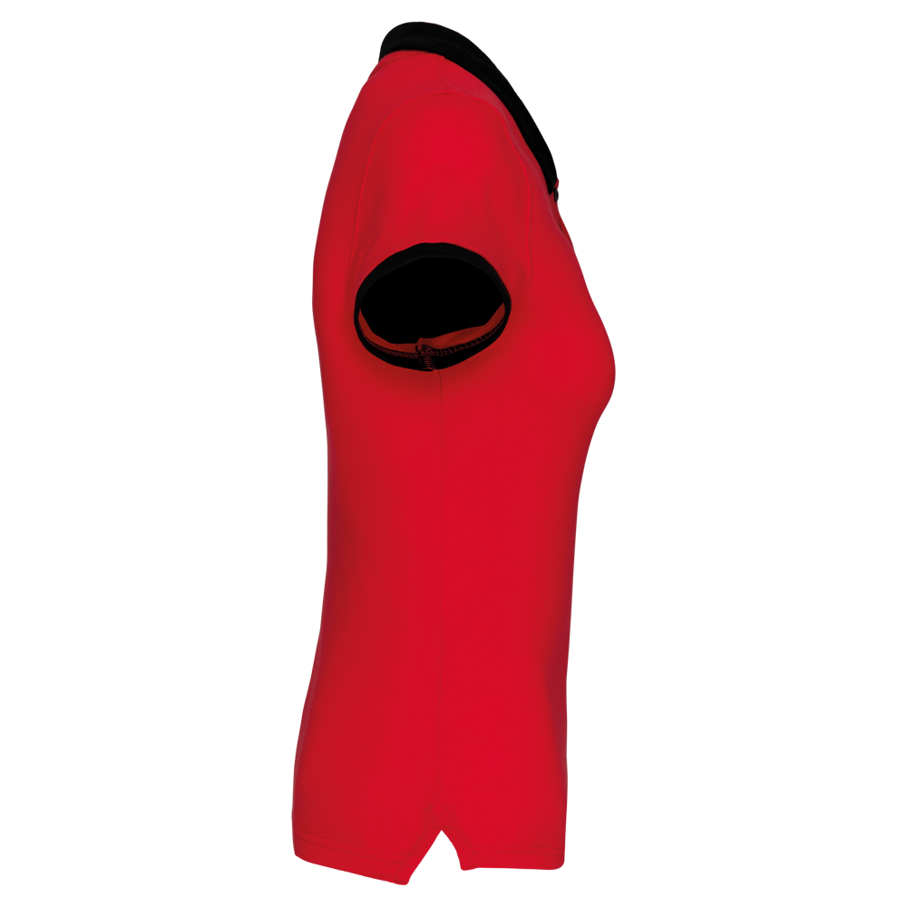 K259 - Zweifarbiges Piqué-Polohemd für Damen