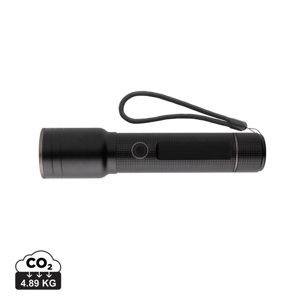 Heavy-Duty USB-Taschenlampe aus RCS recyceltem Aluminium Heavy-Duty USB-Taschenlampe aus RCS recyceltem Aluminium