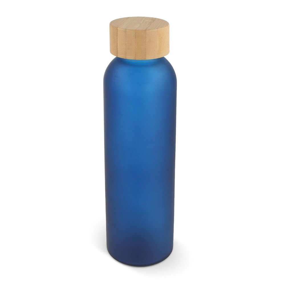 Wasserflasche Glas &amp; Bambus 500ml - Dunkelblau