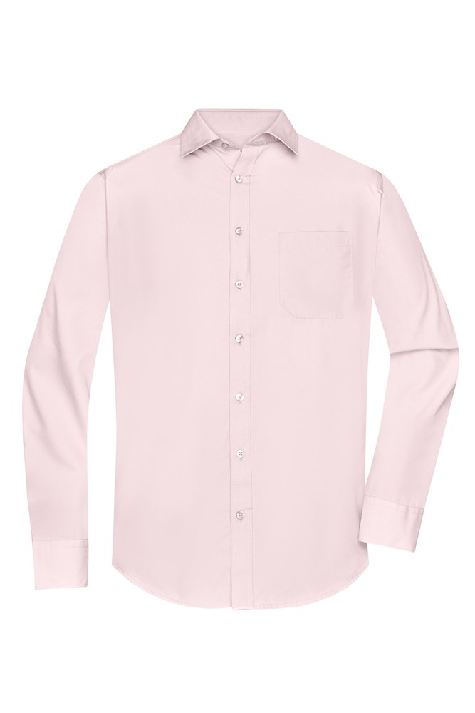 Men's Shirt Longsleeve Poplin - Light-pink (ca. Pantone 196C)