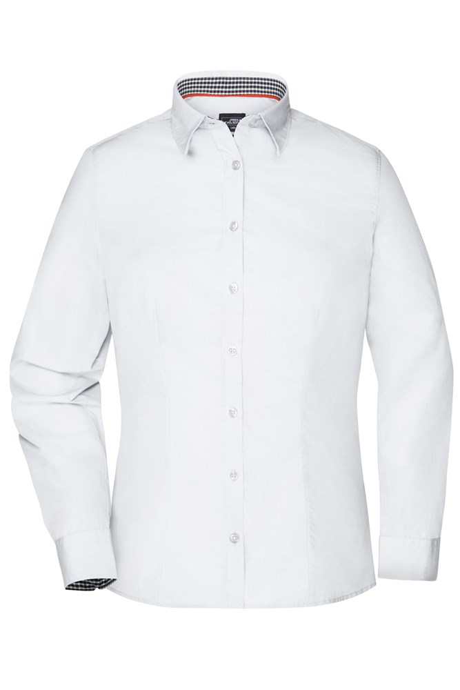 Ladies' Plain Shirt - White/black-white (ca. Pantone white
blackC)