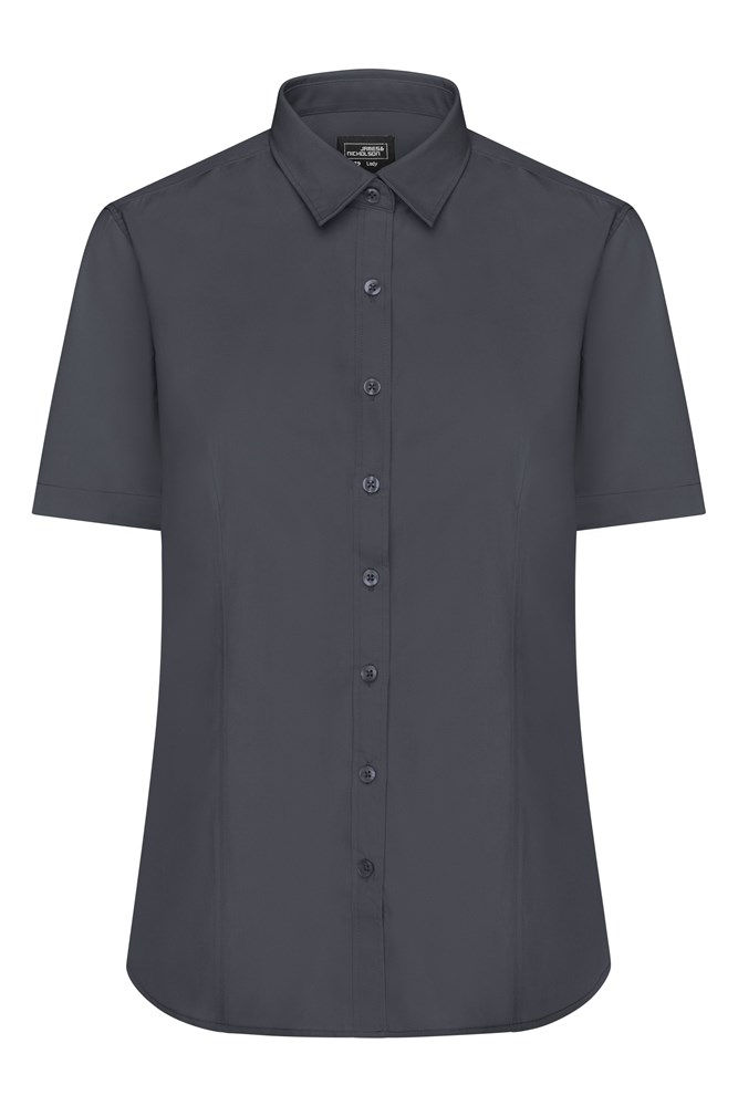 Ladies' Shirt Shortsleeve Poplin - Carbon (ca. Pantone 425U)