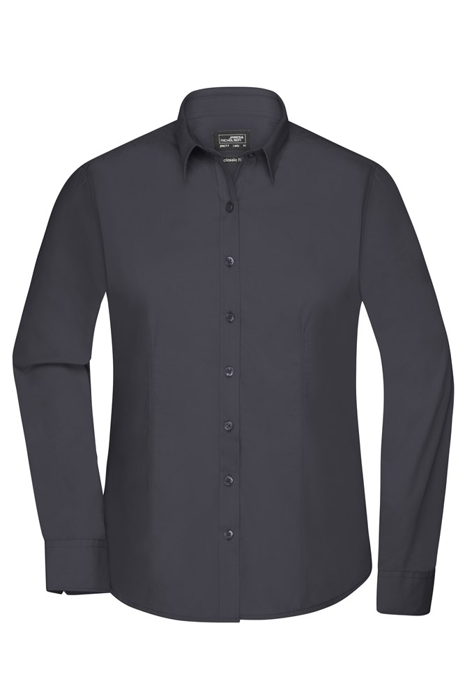 Ladies' Shirt Longsleeve Poplin - Carbon (ca. Pantone 425U)