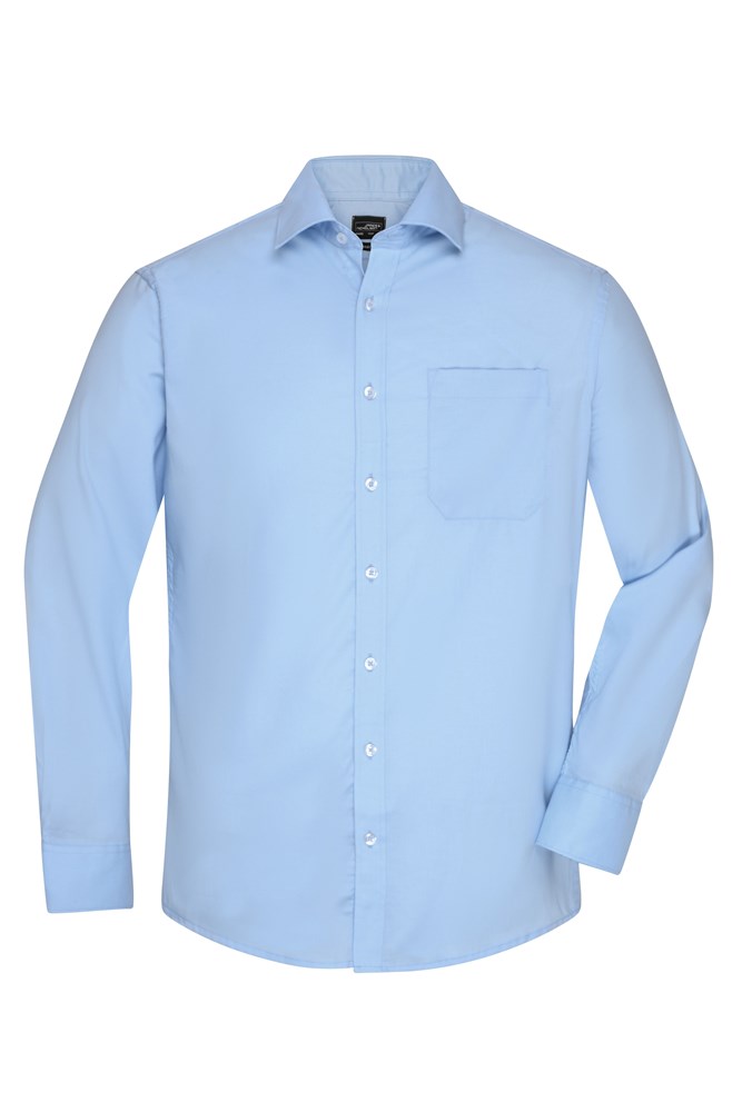 Men's Shirt Longsleeve Micro-Twill - Light-blue (ca. Pantone 649C)