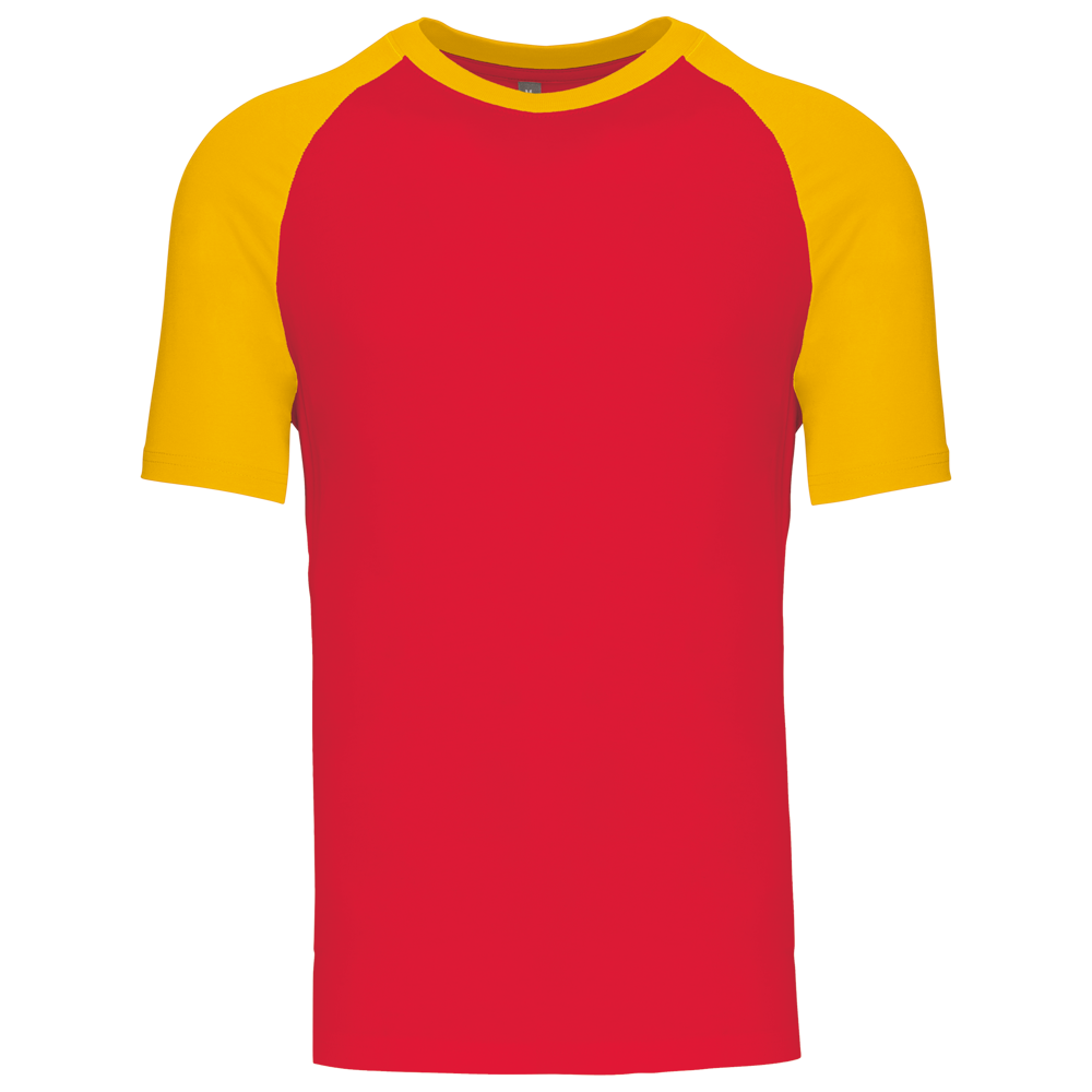 K330 - Baseball-Shirt, zweifarbig - Red / Yellow