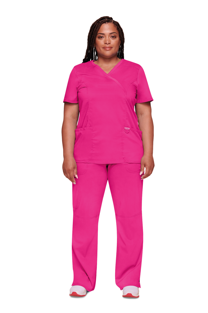 - Oberteil in Wickeloptik, Damen - Electric Pink