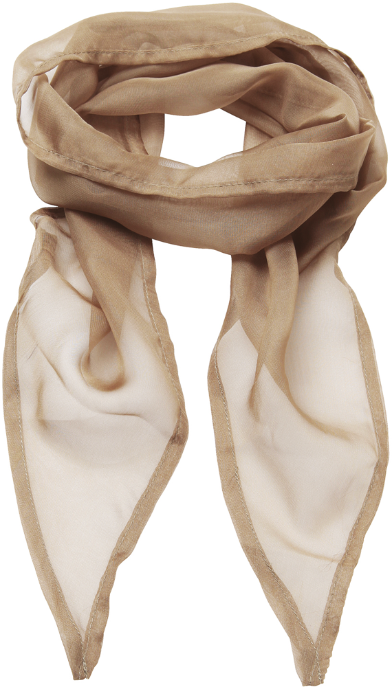 PR740 - Ladies Chiffon Scarf - Khaki beige
