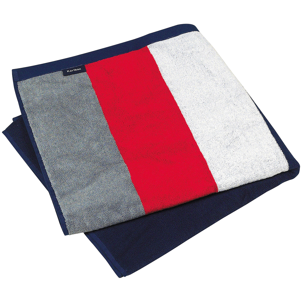 K121 - Strandtuch gestreift - Grey/Red/White/Navy