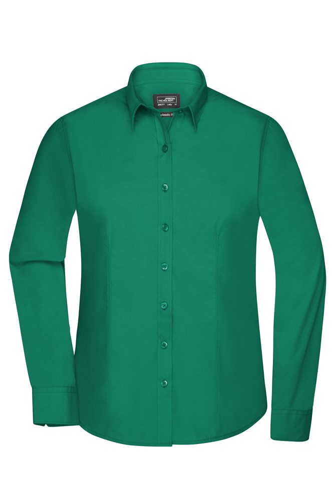 Ladies' Shirt Longsleeve Poplin - Irish-green (ca. Pantone 3415C)