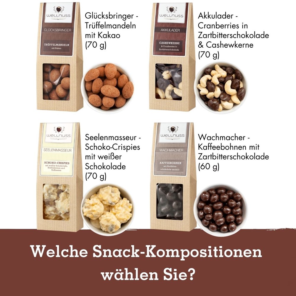 8 Premium Snacks in der Birkenholzbox 8 Premium Snacks in der Birkenholzbox