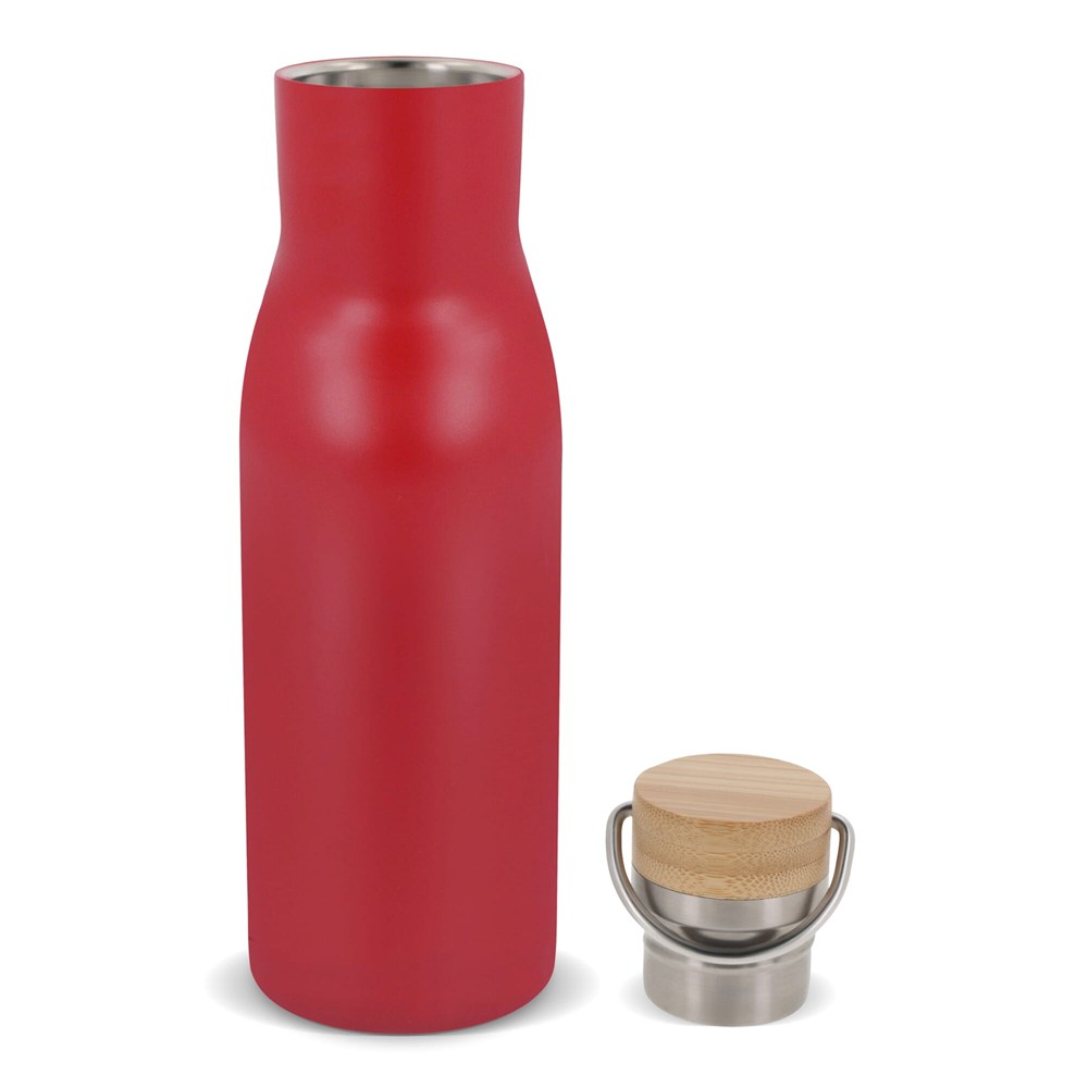 Isolier-Flasche mit Bambusdeckel, 500ml