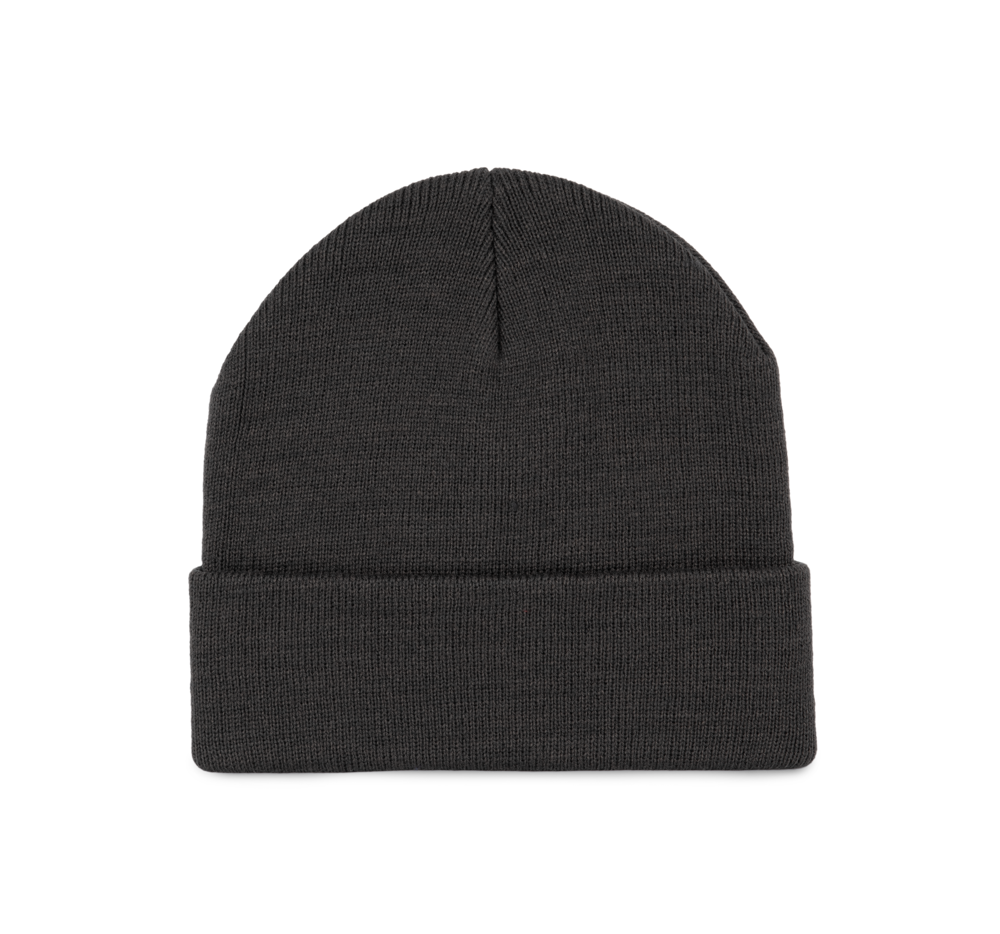 KP892 - Recycelte Mütze mit Strickumschlag - dark grey