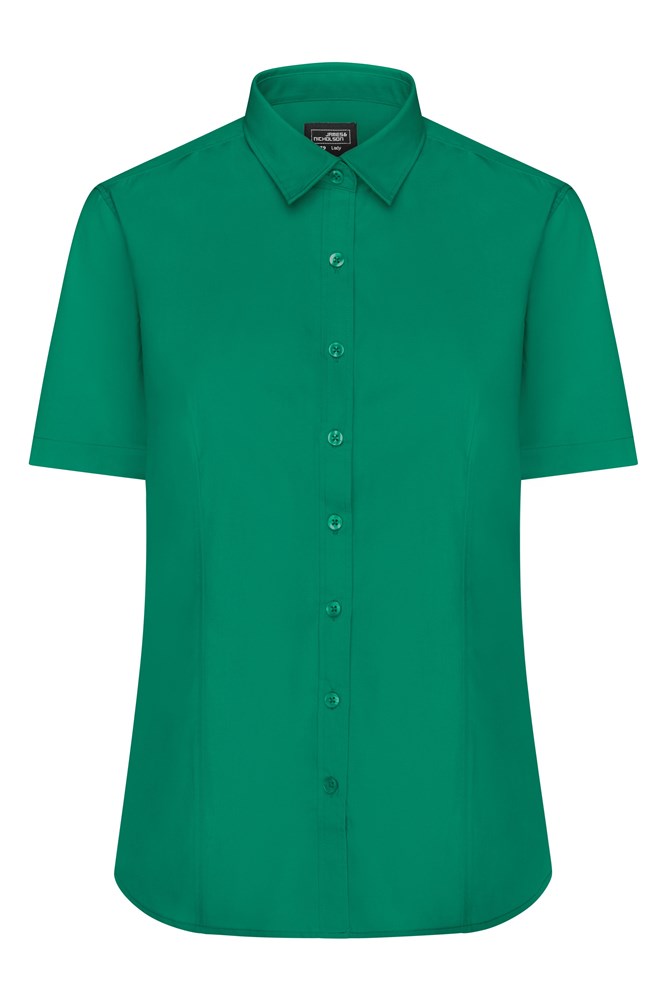 Ladies' Shirt Shortsleeve Poplin - Irish-green (ca. Pantone 3415C)