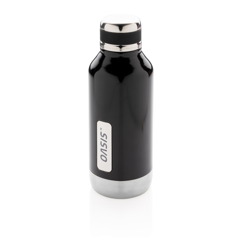 Auslaufsichere Vakuumflasche mit Logoplatte Auslaufsichere Vakuumflasche mit Logoplatte