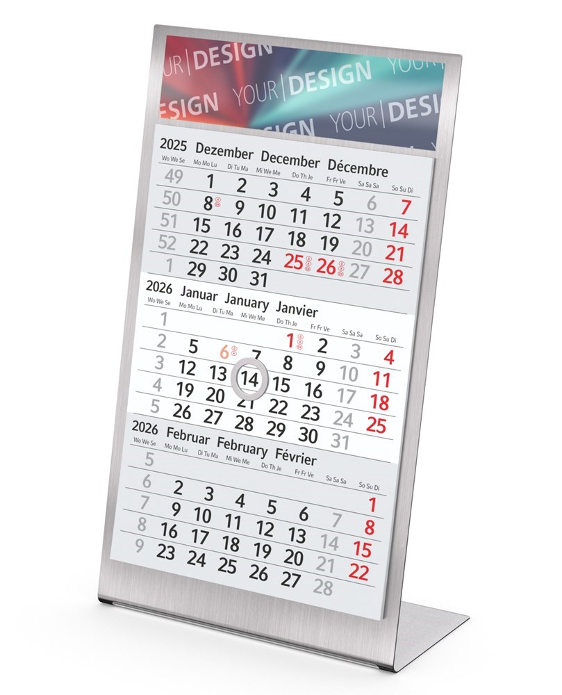 Tischkalender Desktop 3 Steel Bestseller, 2 Jahre Tischkalender Desktop 3 Steel Bestseller, 2 Jahre