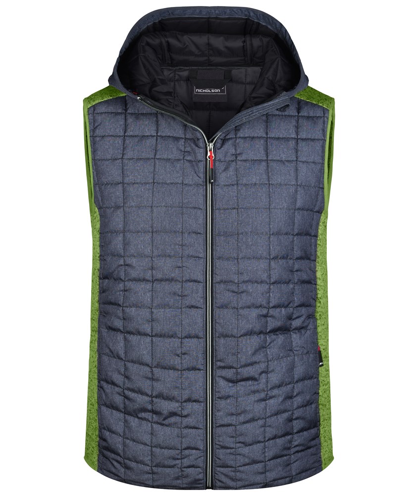 Men's Knitted Hybrid Vest - Kiwi-melange/anthracite-melange (ca. Pantone 377C
432C)