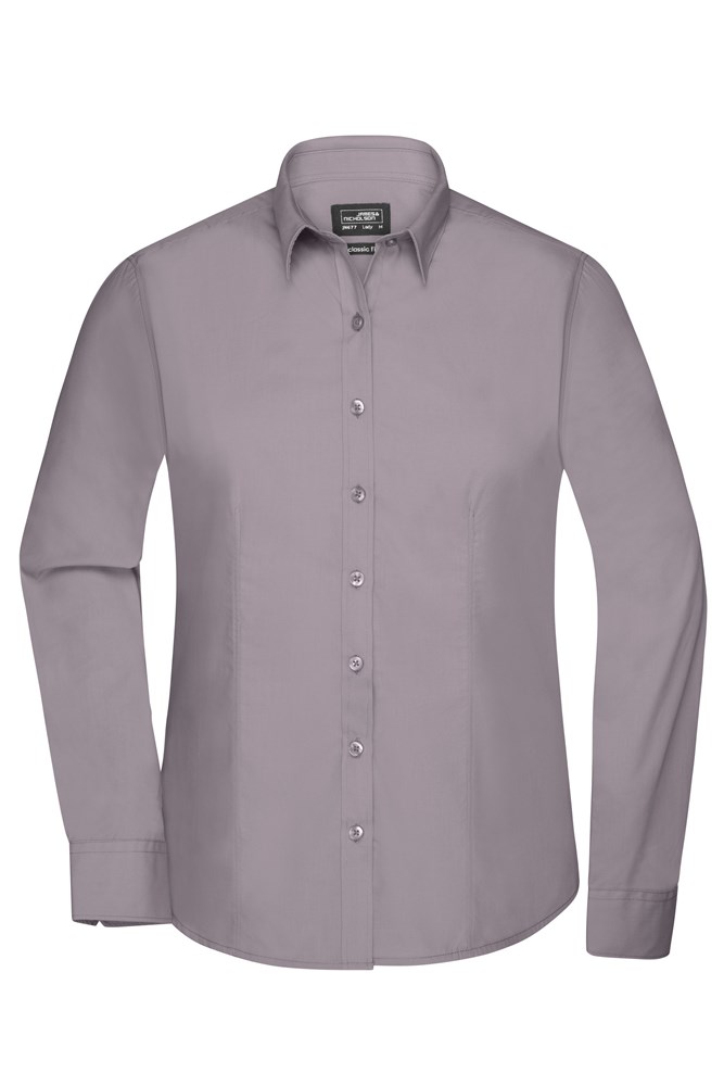 Ladies' Shirt Longsleeve Poplin - Steel (ca. Pantone 423U)