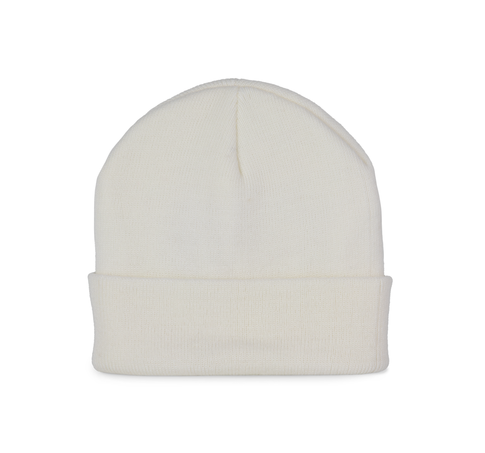 KP892 - Recycelte Mütze mit Strickumschlag - White
