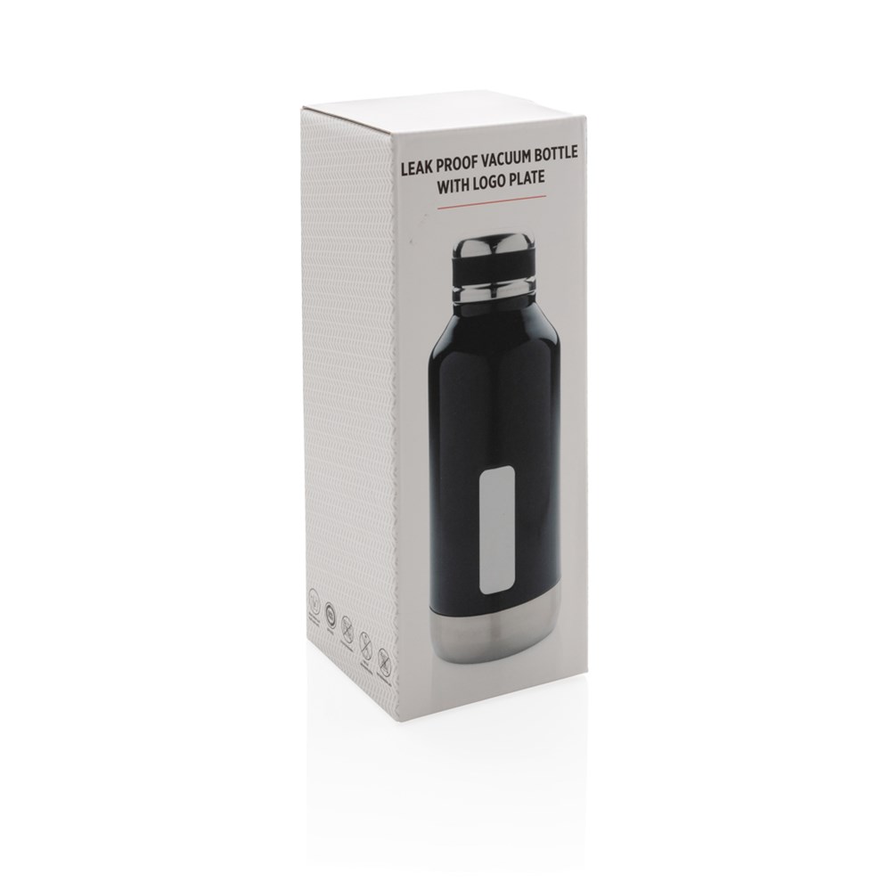 Auslaufsichere Vakuumflasche mit Logoplatte Auslaufsichere Vakuumflasche mit Logoplatte