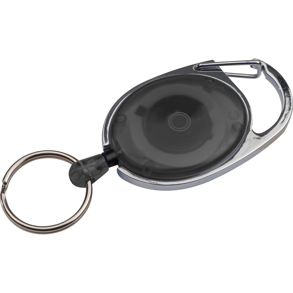 Schlüsselanhänger mit Karabiner und ausziehbarem Schlüsselring Schlüsselanhänger mit Karabiner und ausziehbarem Schlüsselring