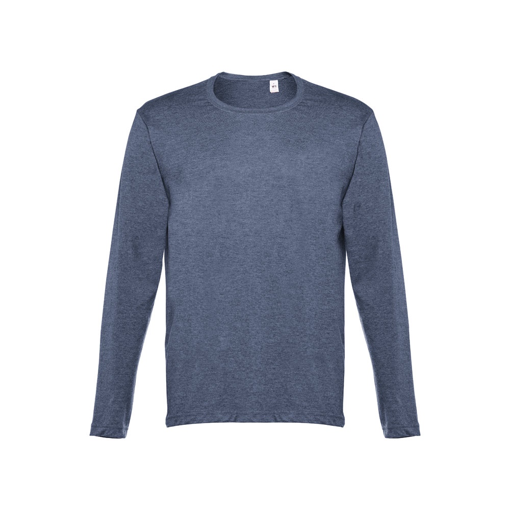 THC BUCHAREST. Herren Langarm T-Shirt - Blau melliert