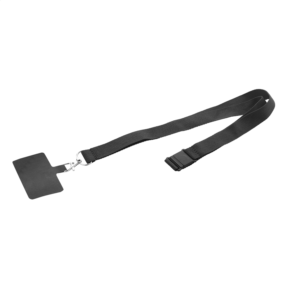 Revent Call - RPET-Handyhalter-Lanyard - schwarz