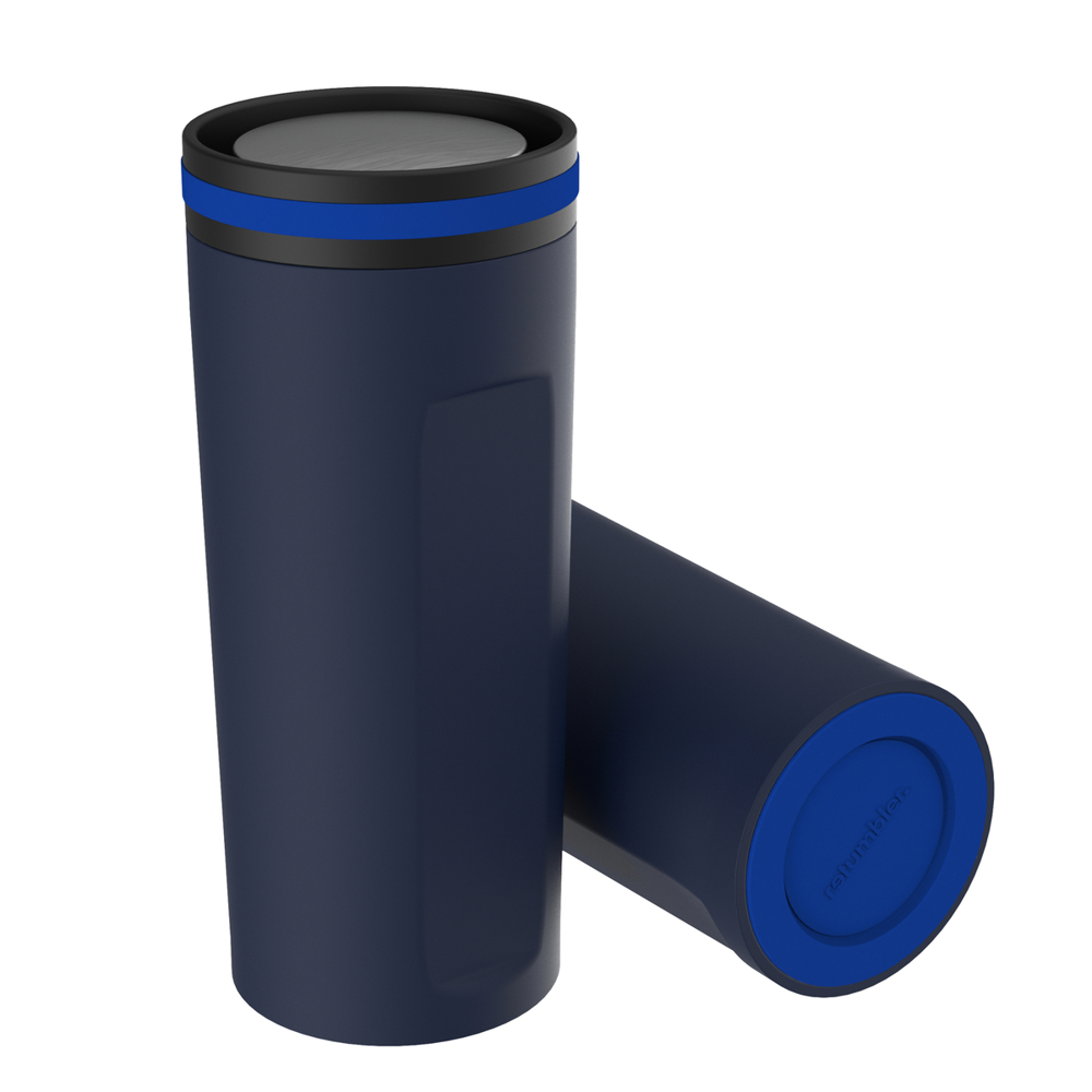 Thermobecher RETUMBLER-mySTEELONE - blau, weiß, marineblau, schwarz, silber