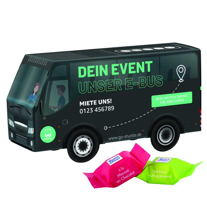 3D-Präsent Bus, Ritter SPORT Schokowürfel